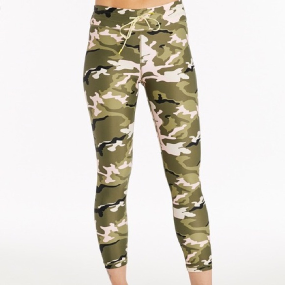 The Upside x Soulcycle Green Pink Camo Leggings